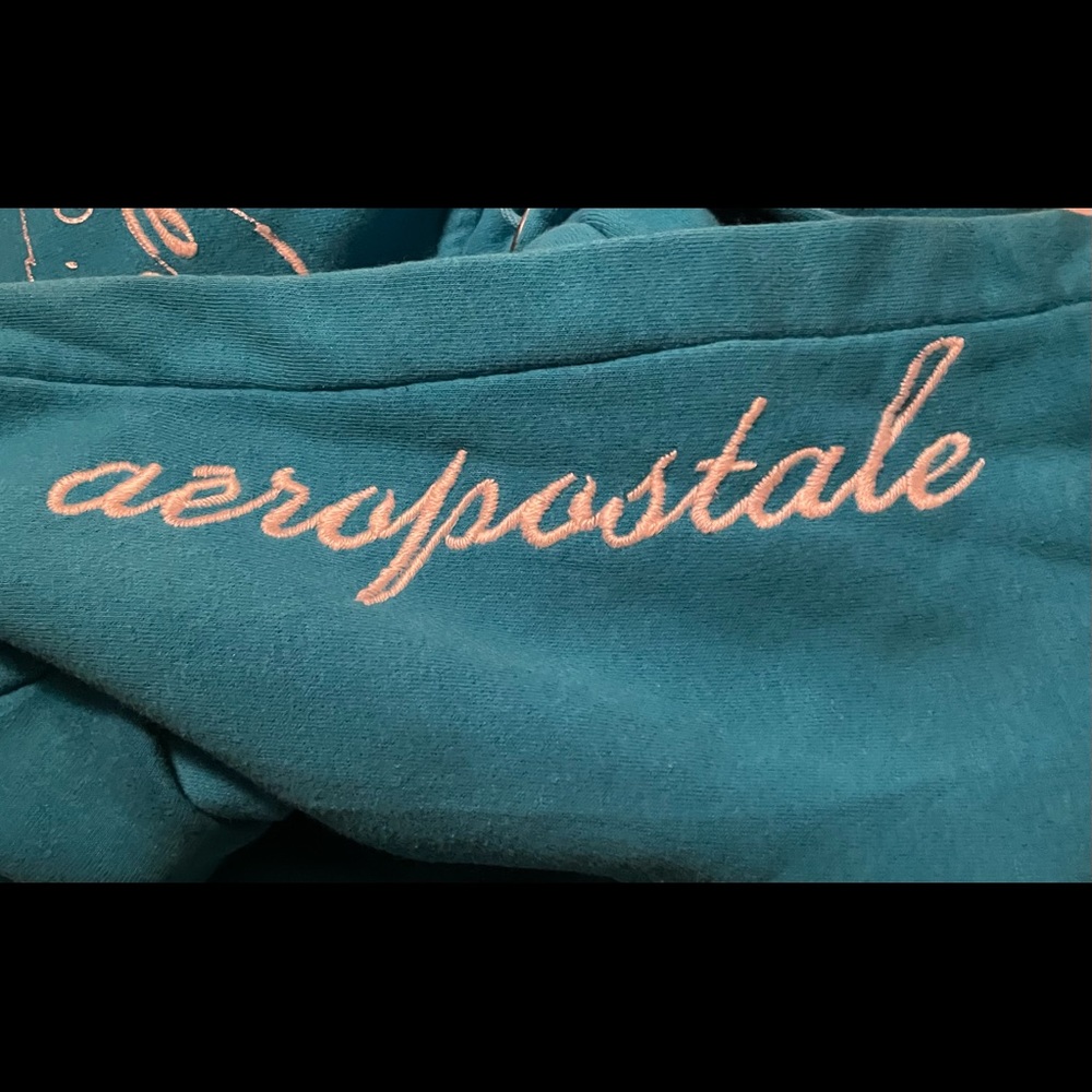 Aeropostale Teal Hoodie Armpit to armpit 21” - Picture 4 of 5